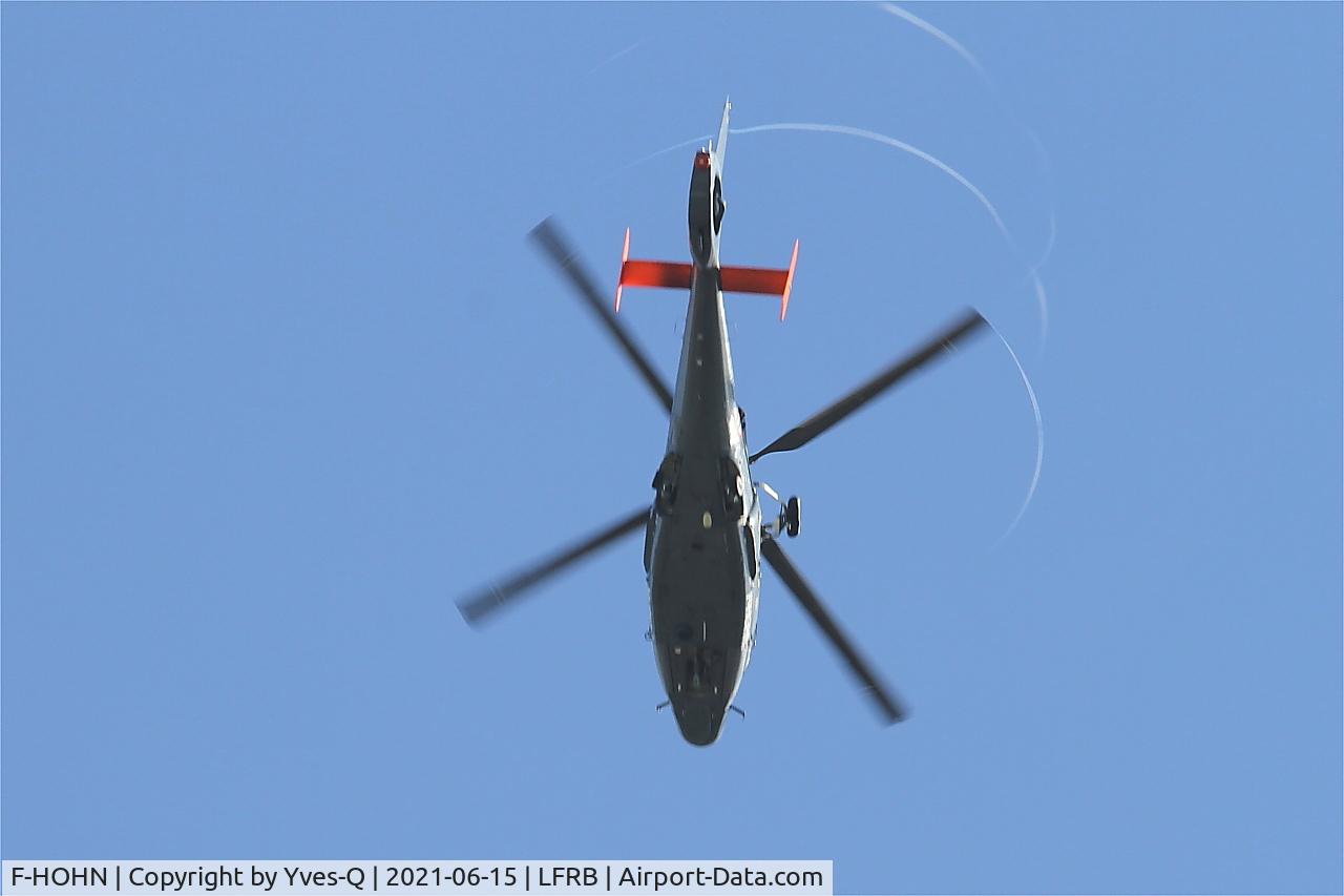 F-HOHN, 2008 Eurocopter AS-365N-3 Dauphin 2 C/N 6809, Eurocopter AS- 365N-3 Dauphin 2, Flight over Brest-Bretagne airport (LFRB-BES)
