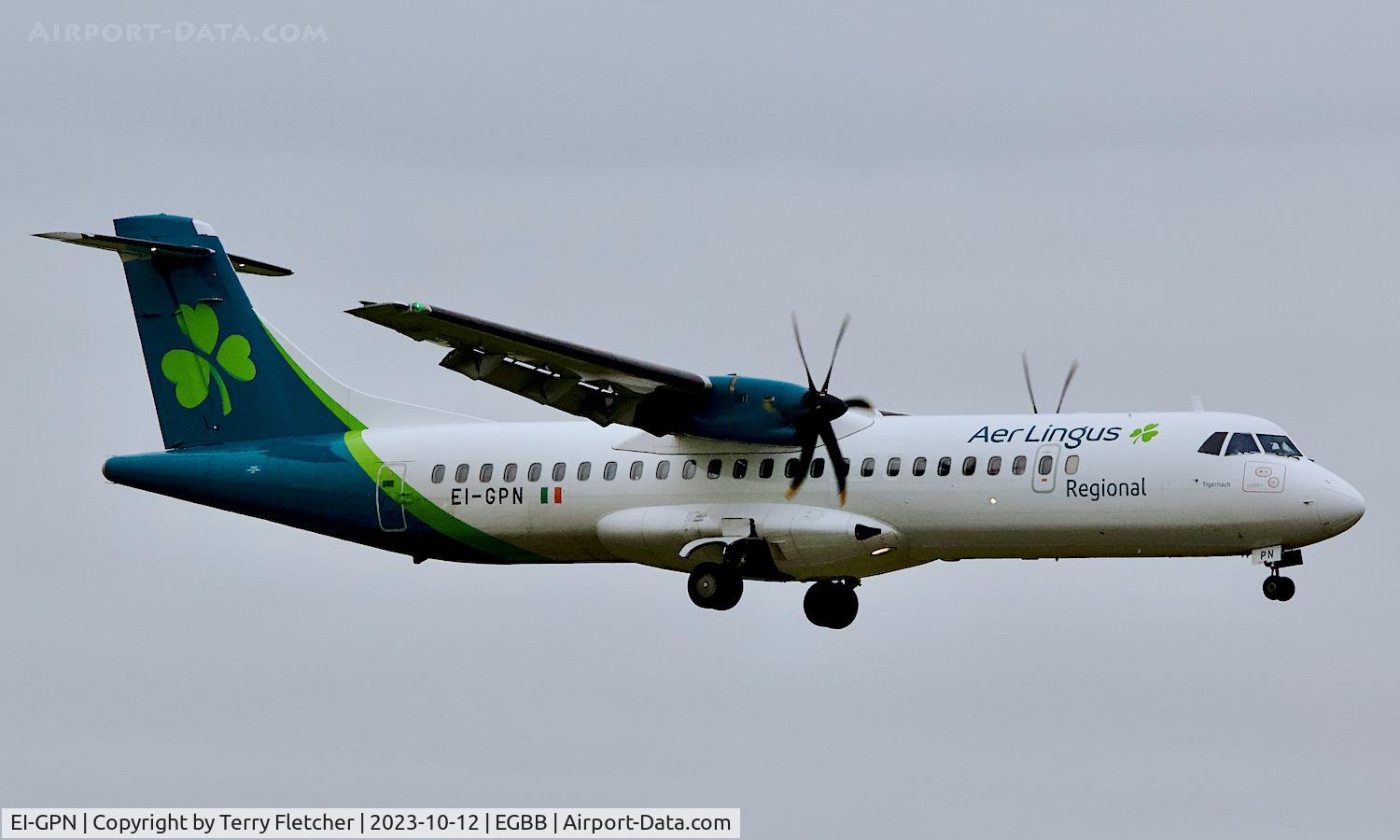 EI-GPN, 2015 ATR 72-212A C/N 1300, At Birmingham