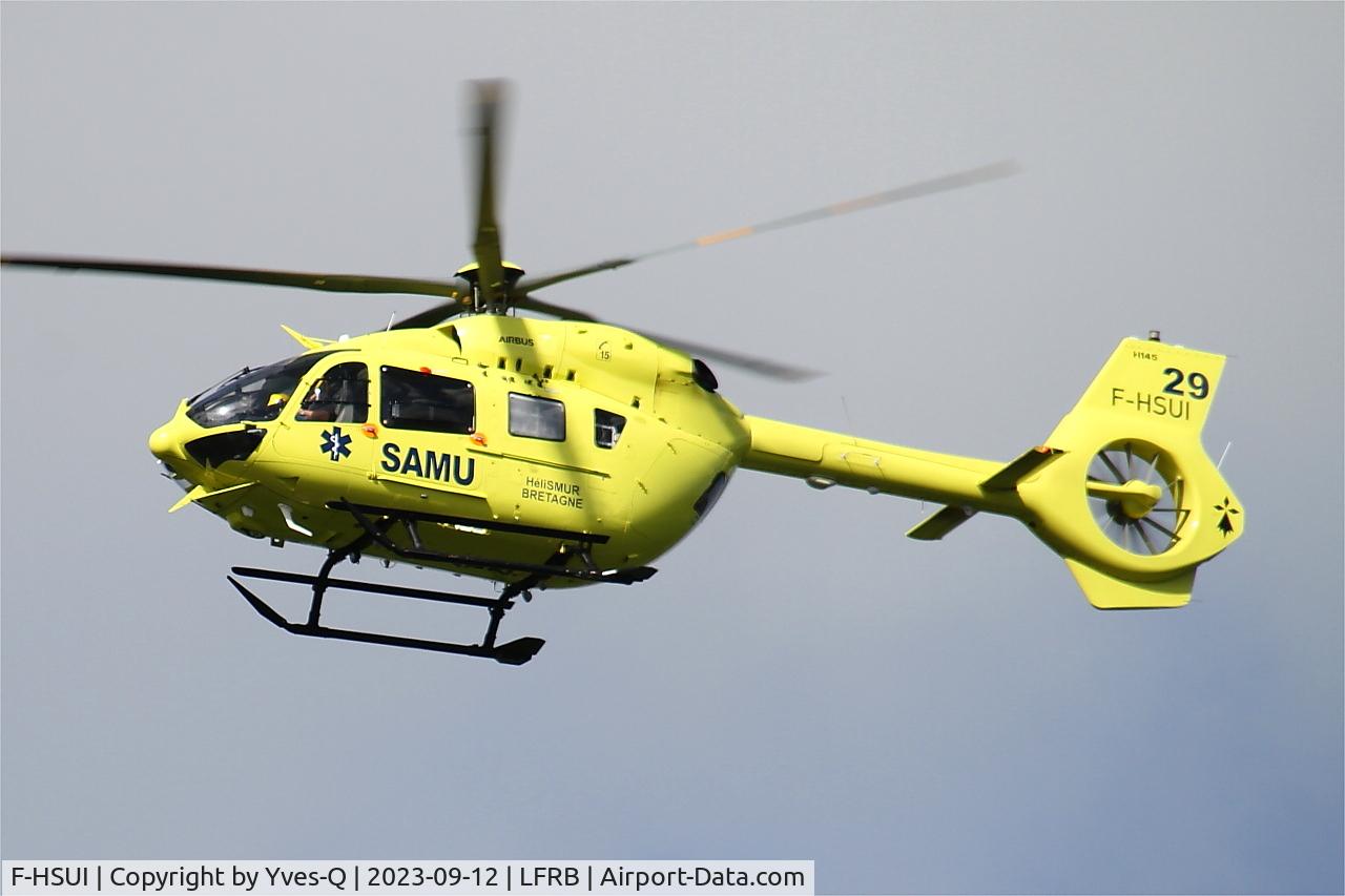 F-HSUI, 2022 Airbus Helicopters H145 C/N 21115, Airbus Helicopters H145, Flight over Brest-Bretagne airport (LFRB-BES)