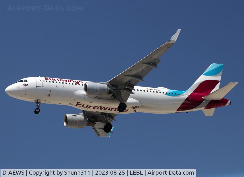 D-AEWS, 2016 Airbus A320-214 C/N 7439, Landing rwy 24R