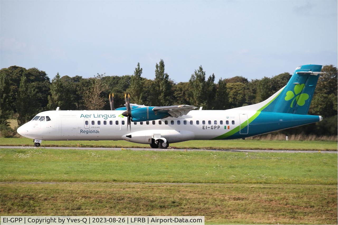 EI-GPP, 2016 ATR 72-212A C/N 1322, ATR 72-212A, Take off run rwy 25L, Brest-Bretagne Airport (LFRB-BES)