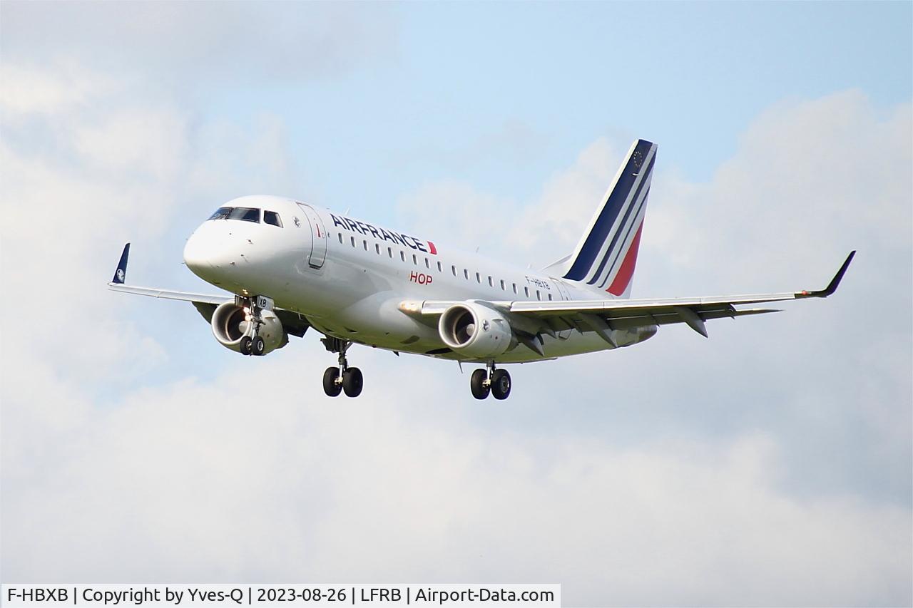 F-HBXB, 2008 Embraer 170ST (ERJ-170-100ST) C/N 17000250, Embraer 170LR, On final rwy 25L, Brest-Bretagne Airport (LFRB-BES)