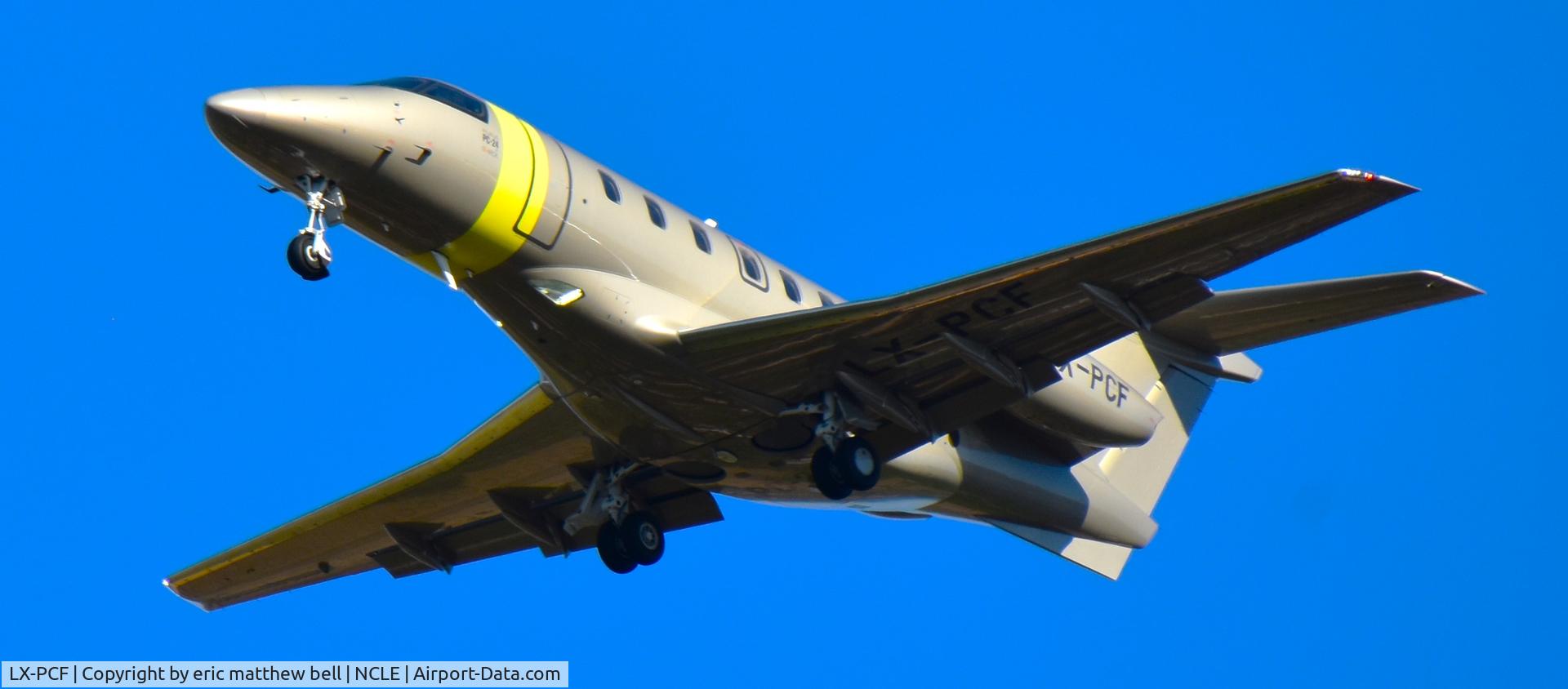 LX-PCF, 2020 Pilatus PC-24 C/N 179, Landing at newcastle 15/10/2023