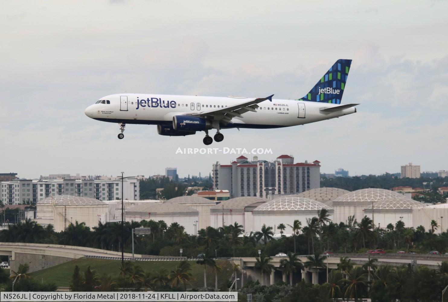 N526JL, 2001 Airbus A320-232 C/N 1546, JBU A320 zx BOS-FLL