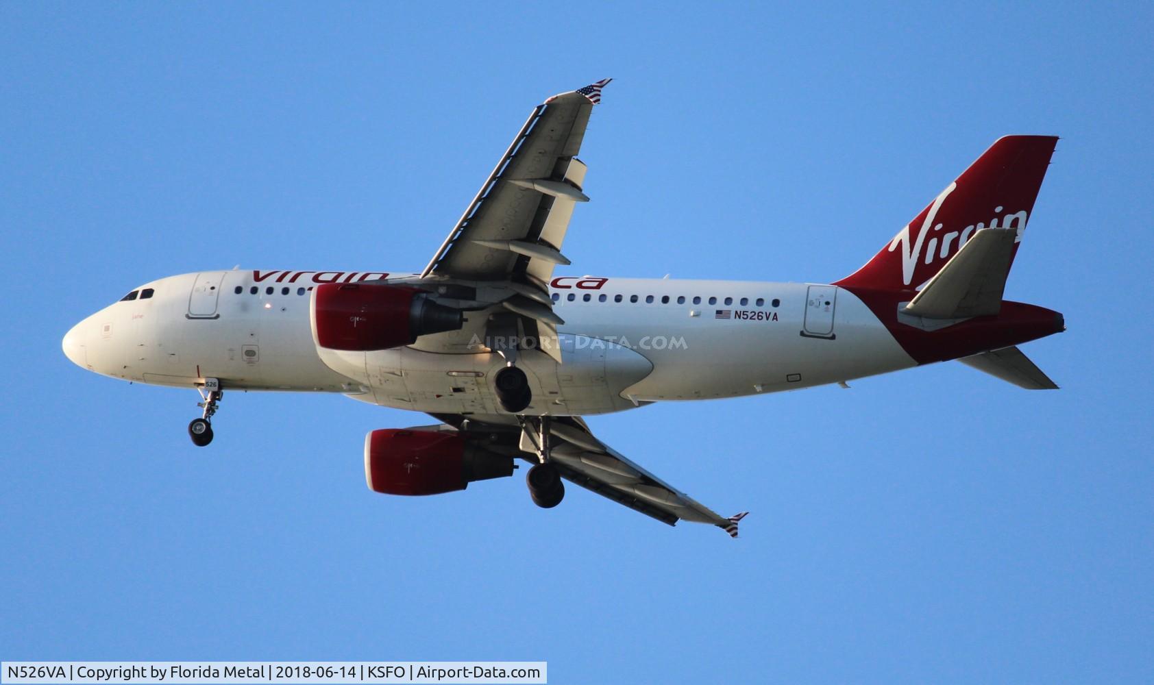 N526VA, 2008 Airbus A319-112 C/N 3347, VRD A319 zx SAN-SFO