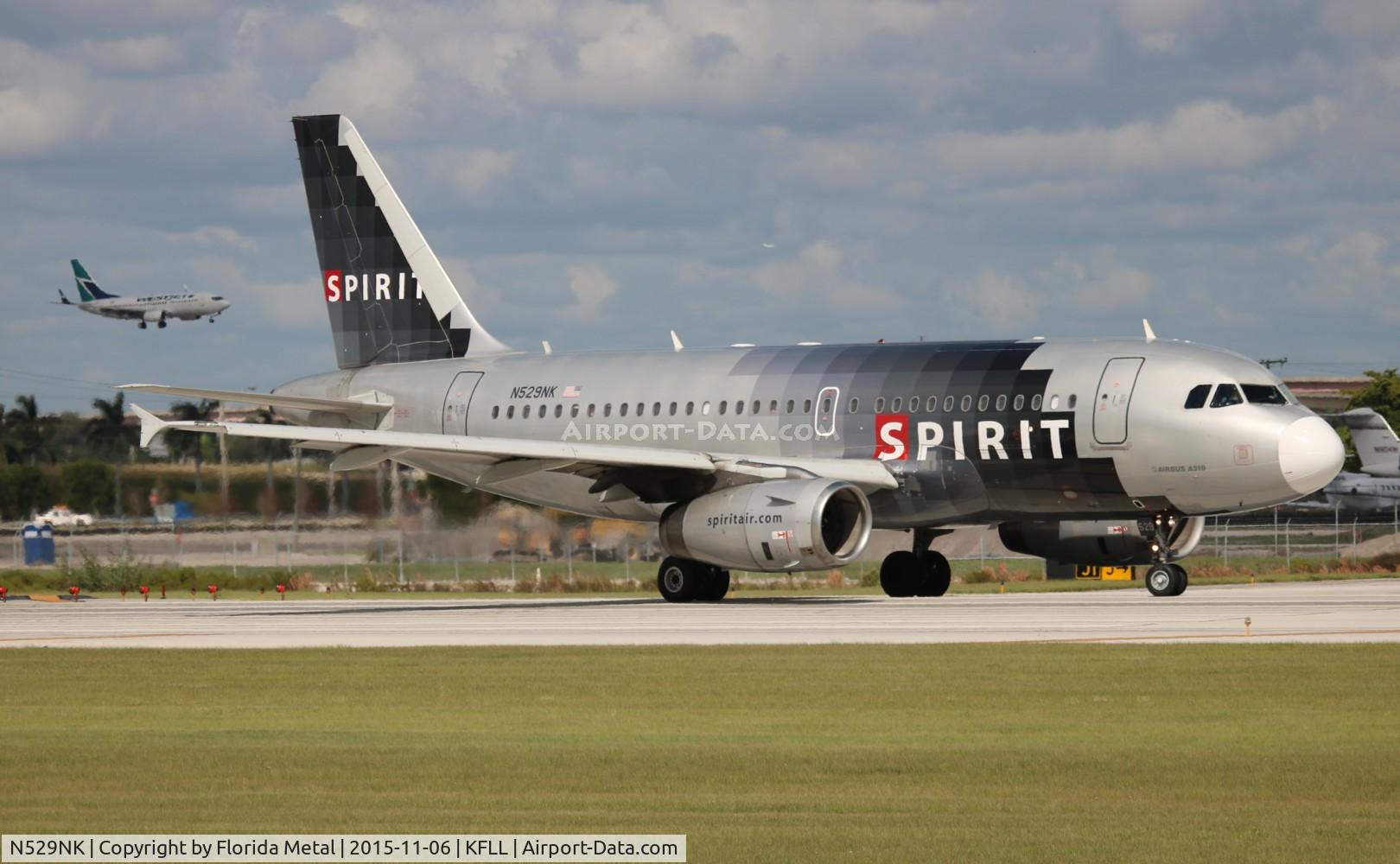 N529NK, 2007 Airbus A319-132 C/N 3007, NKS A319 silver zx