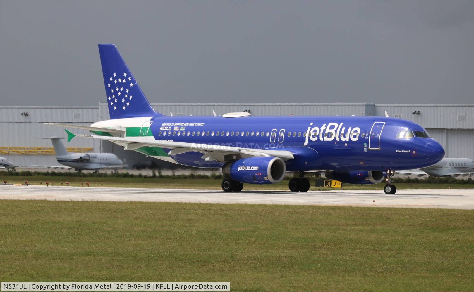 N531JL, 2001 Airbus A320-232 C/N 1650, JBU A320 NYPD zx FLL-EWR