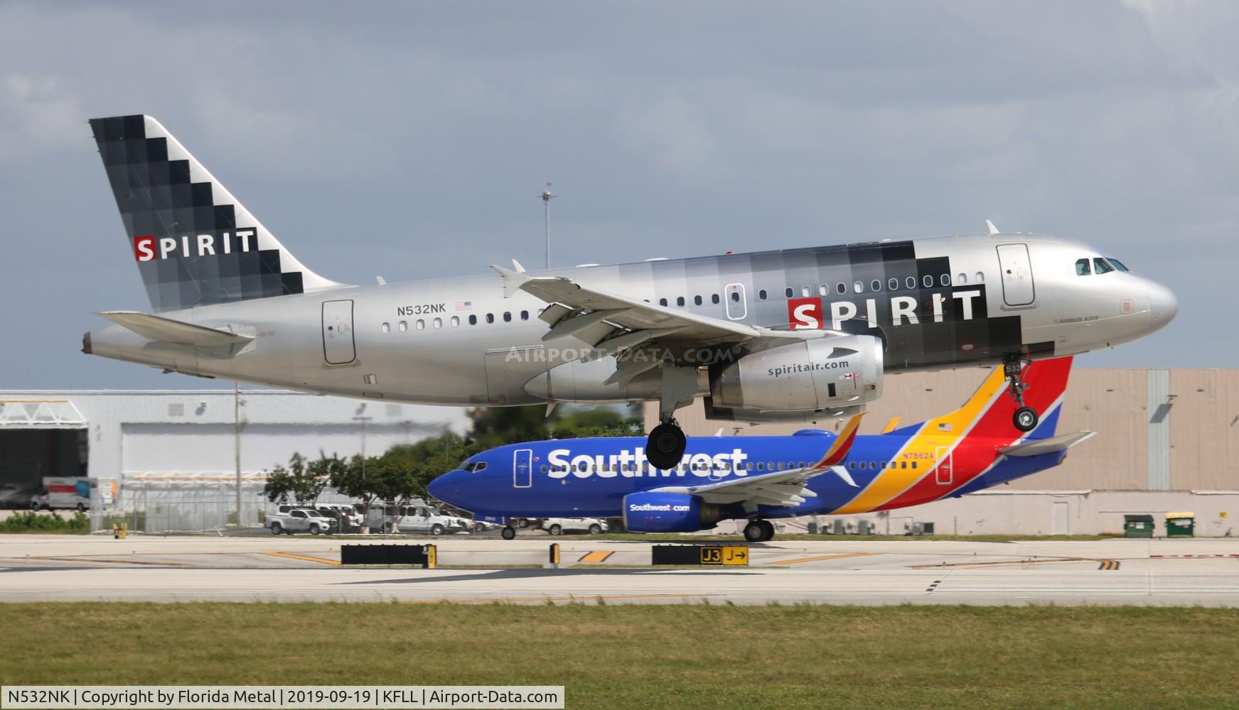 N532NK, 2007 Airbus A319-132 C/N 3165, NKS A319 silver zx CUN-FLL