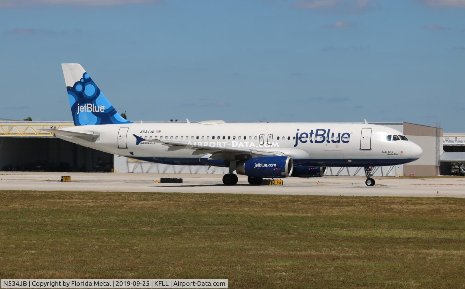 N534JB, 2002 Airbus A320-232 C/N 1705, JBU A320 zx FLL-PVD