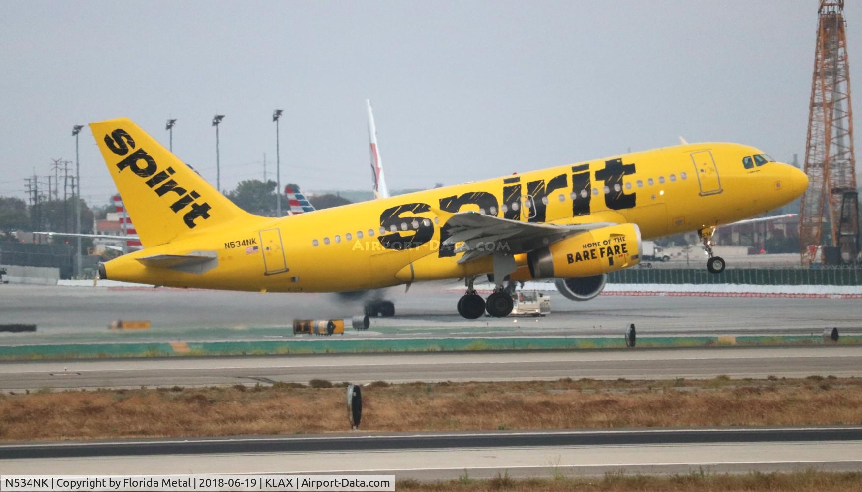 N534NK, 2008 Airbus A319-132 C/N 3395, NKS A319 zx KLAX-FLL
