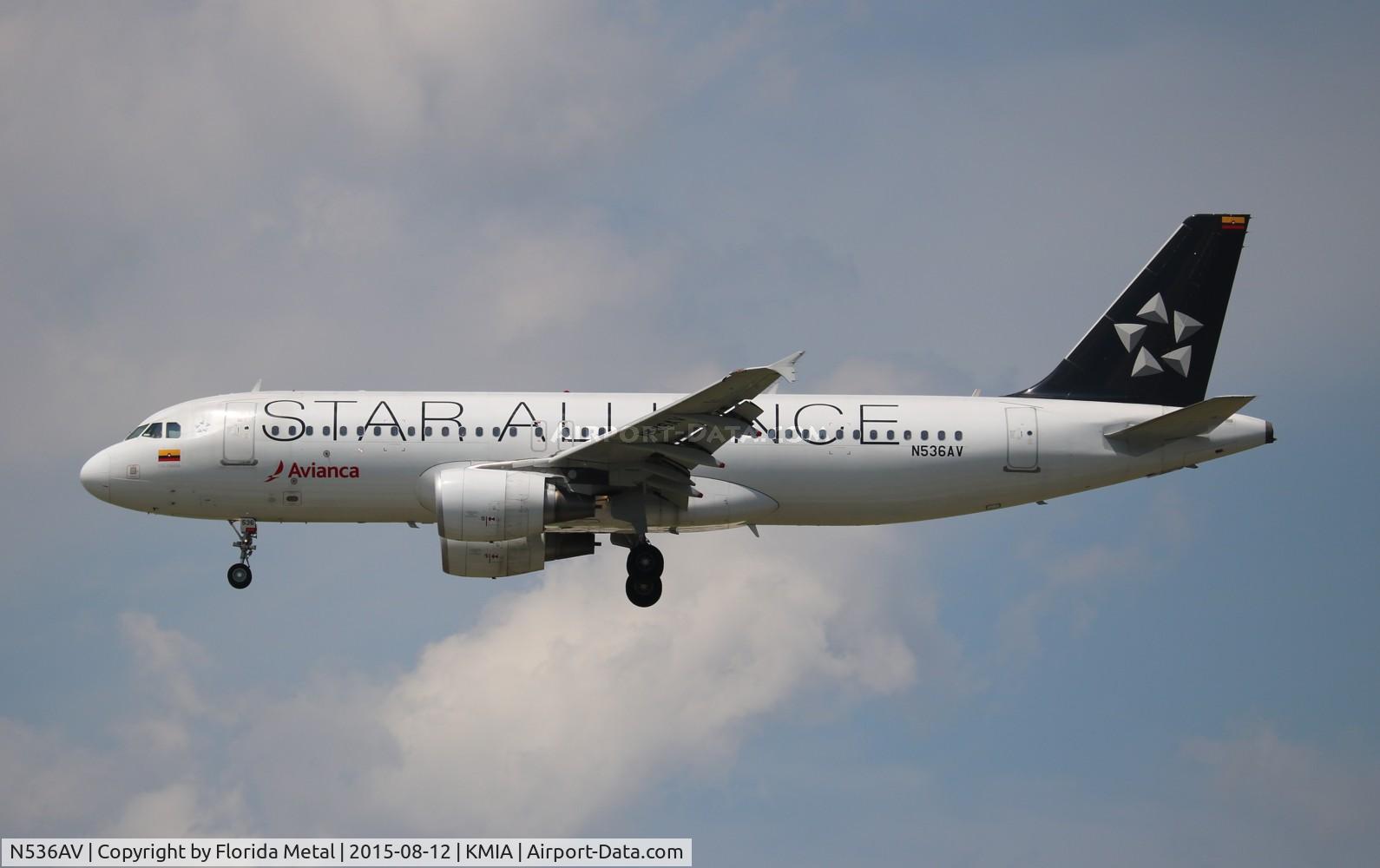 N536AV, 2012 Airbus A320-214 C/N 5360, AVA A320 zx MDE-MIA