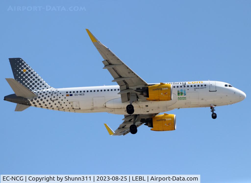 EC-NCG, 2019 Airbus A320-271N C/N 8683, Landing rwy 24R... additional 'Asturias' patch...