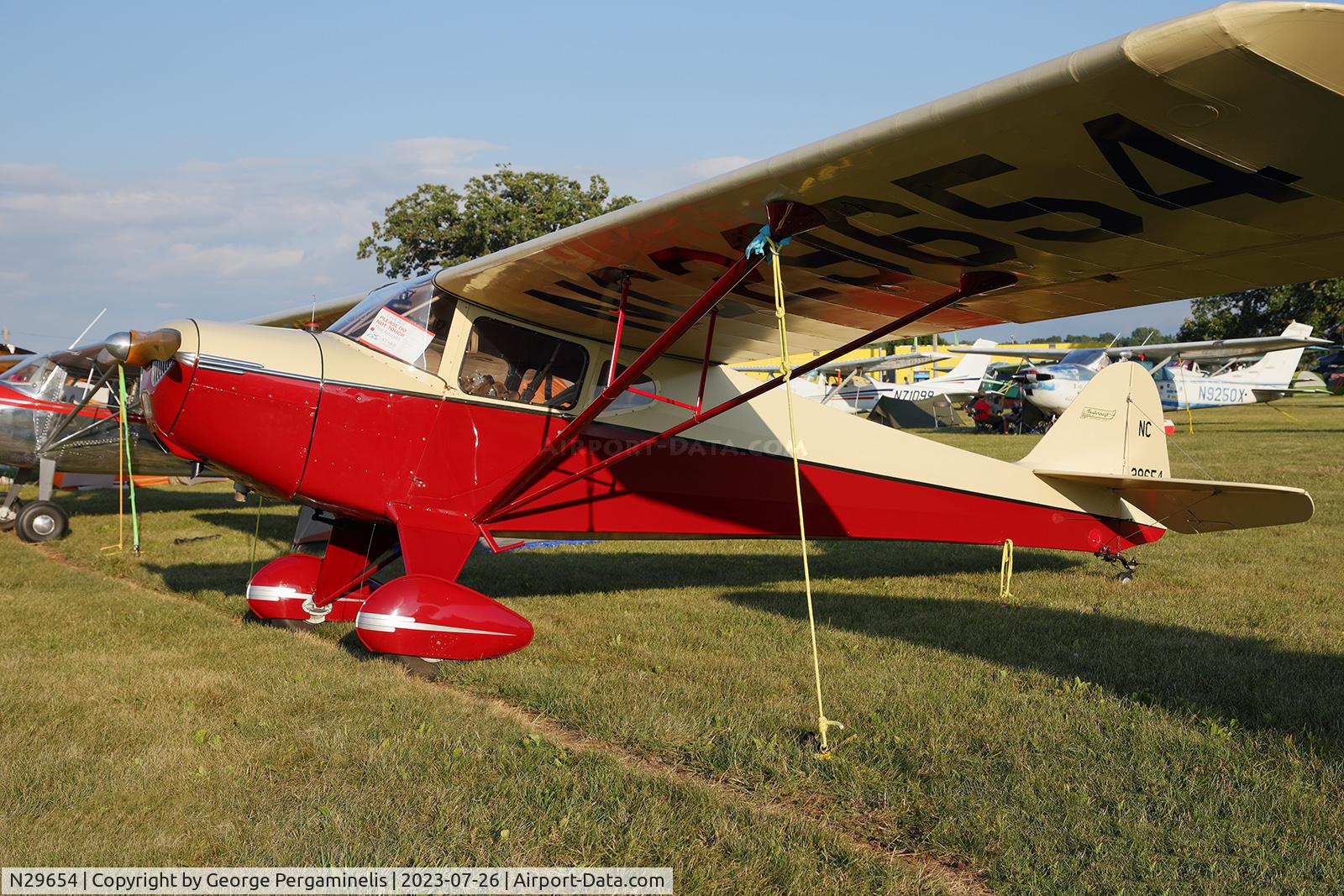 N29654, 1941 Taylorcraft BC12-65 C/N 2542, Oshkosh 2023.
