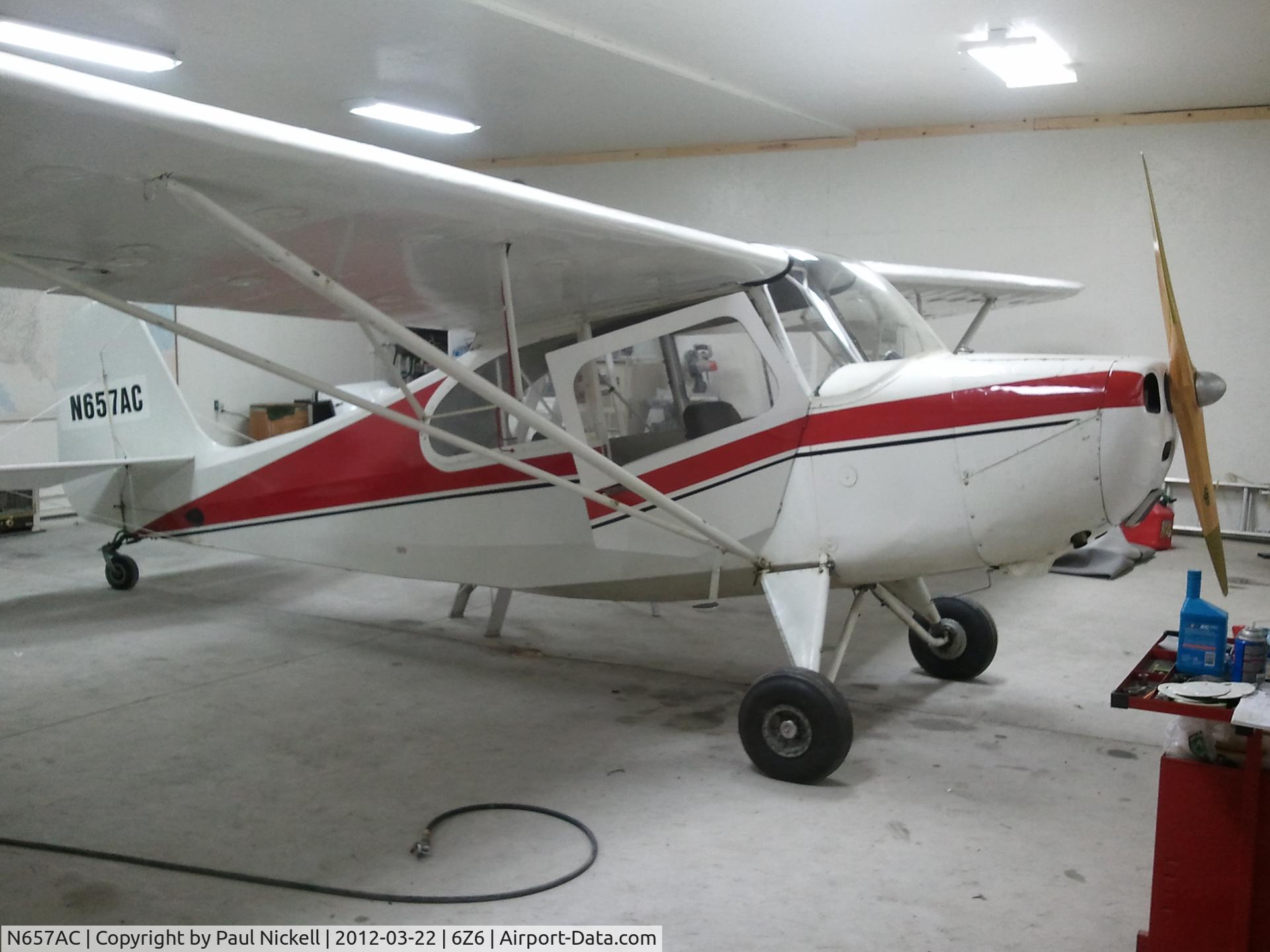 N657AC, 1946 Aeronca 7AC Champion C/N 7AC-3764, In the maintenance hangar just after repairs