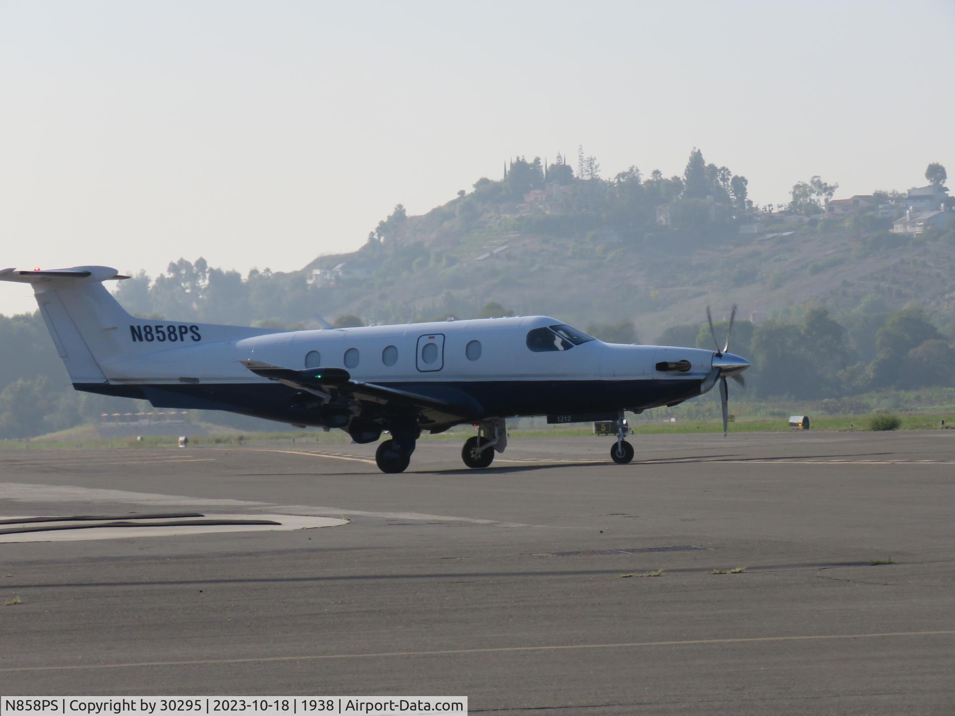 N858PS, 2010 Pilatus PC-12/47E C/N 1212, Leaving parking area