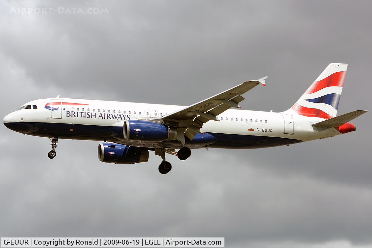 G-EUUR, 2003 Airbus A320-232 C/N 2040, at lhr