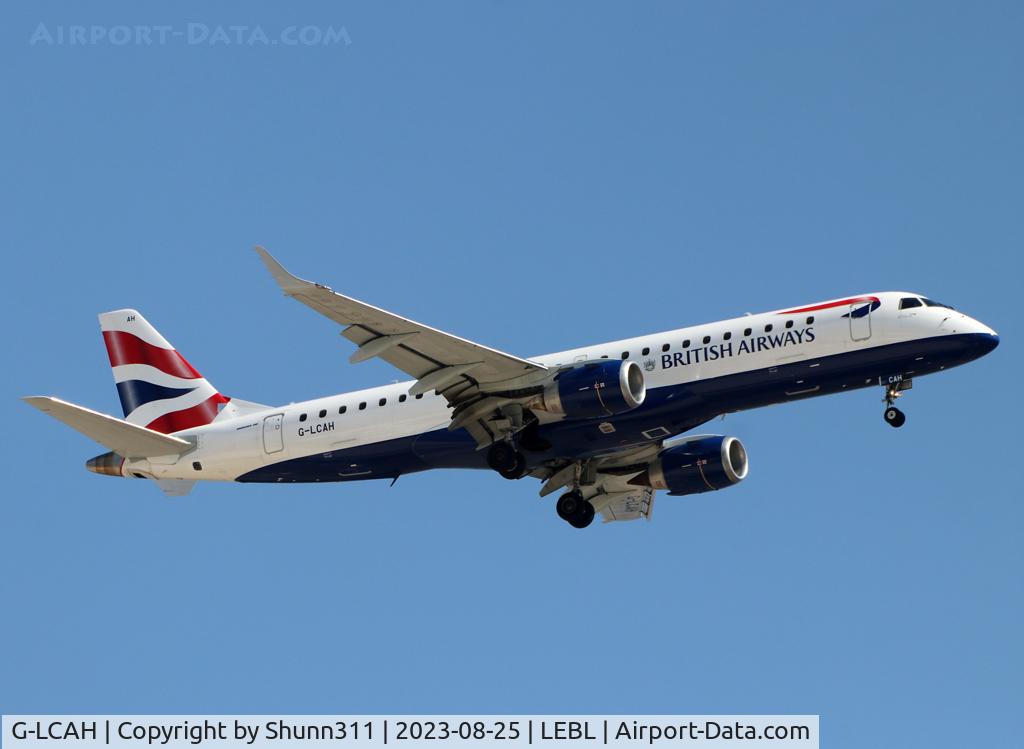 G-LCAH, 2012 Embraer 190LR (ERJ-190-100LR) C/N 19000564, Landing rwy 24R