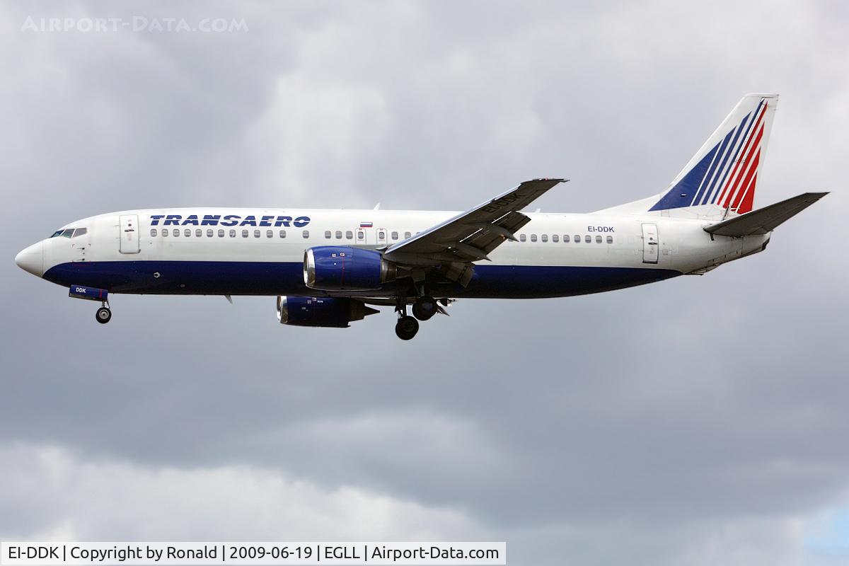EI-DDK, 1989 Boeing 737-4S3 C/N 24165, at lhr