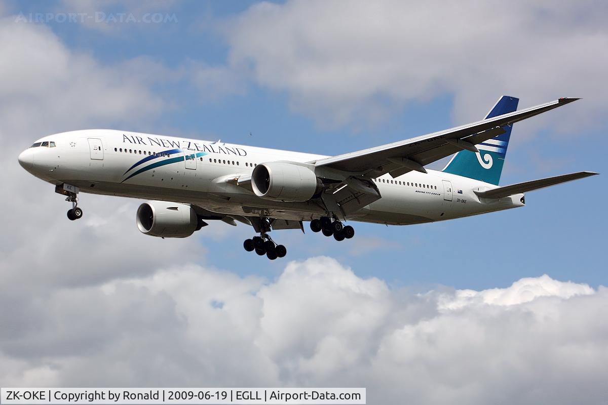 ZK-OKE, 2006 Boeing 777-219/ER C/N 32712, at lhr