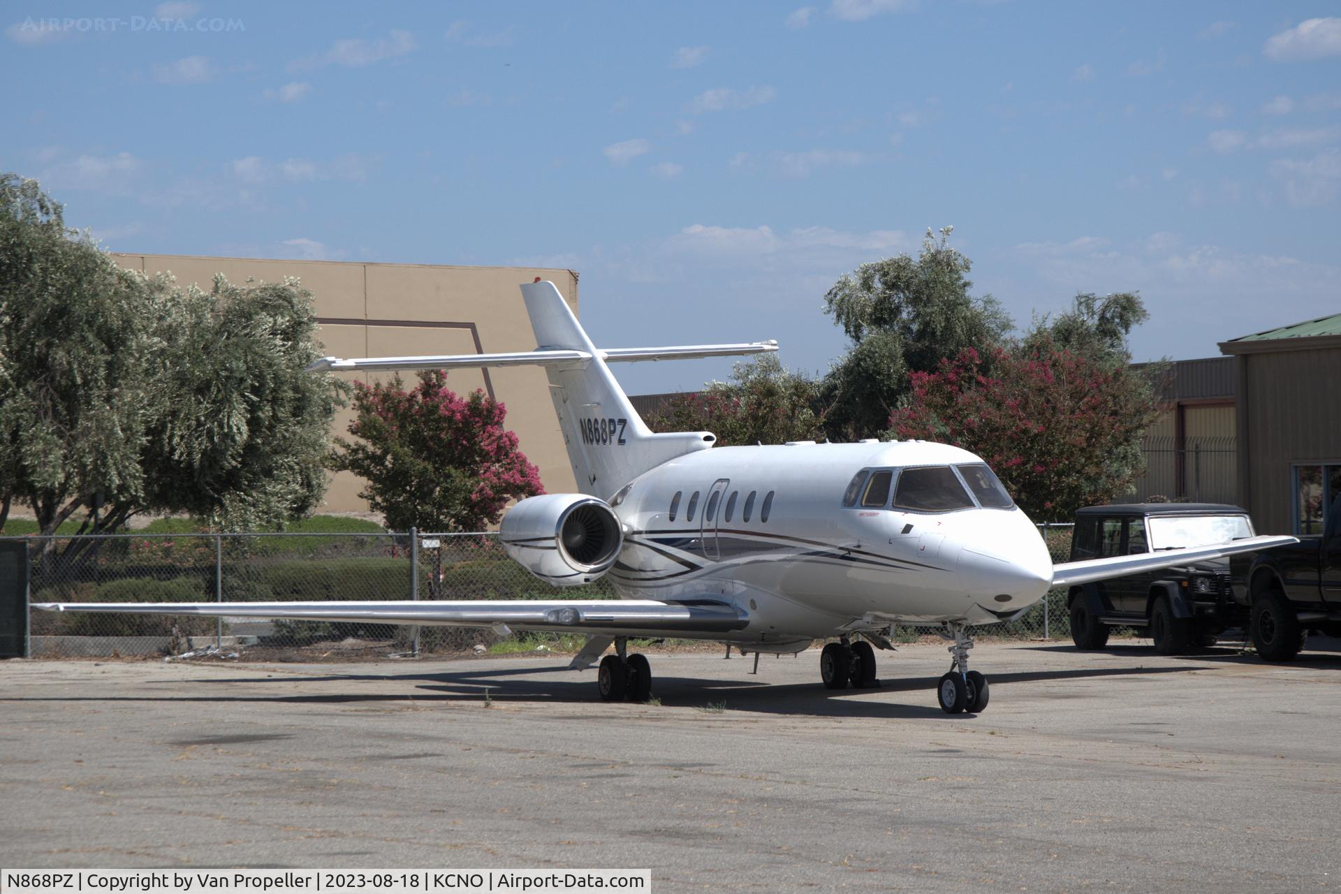 N868PZ, 2003 Raytheon Hawker 800XP C/N 258633, Raytheon Hawker 800XP parked Chino airport, California