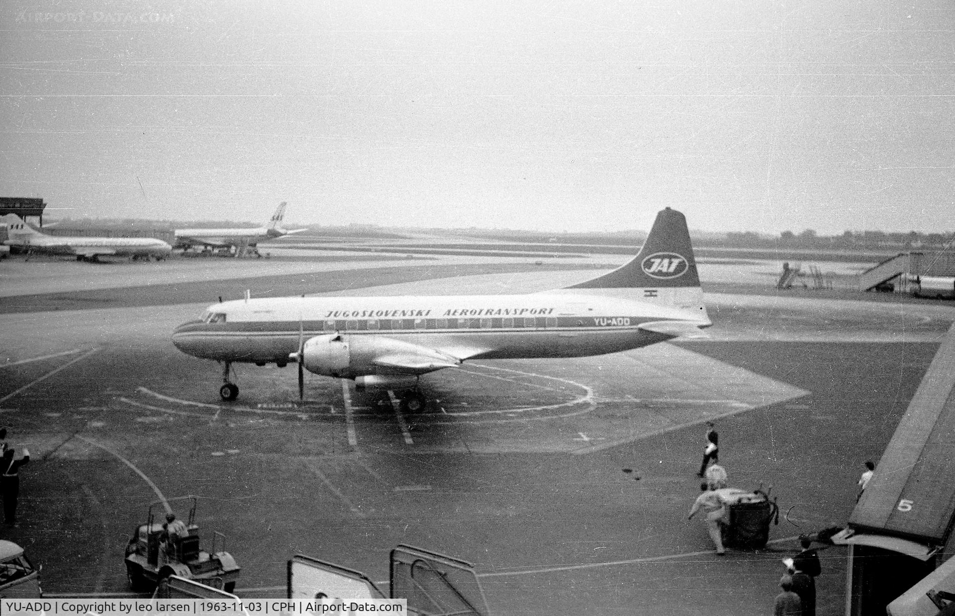 YU-ADD, 1957 Convair CV-440-58 C/N 398, Copenhagen 3.11.1963