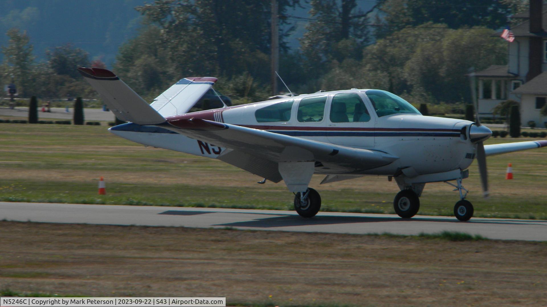 N5246C, 1950 Beech B35 C/N D-2638, S43 Harvey Field