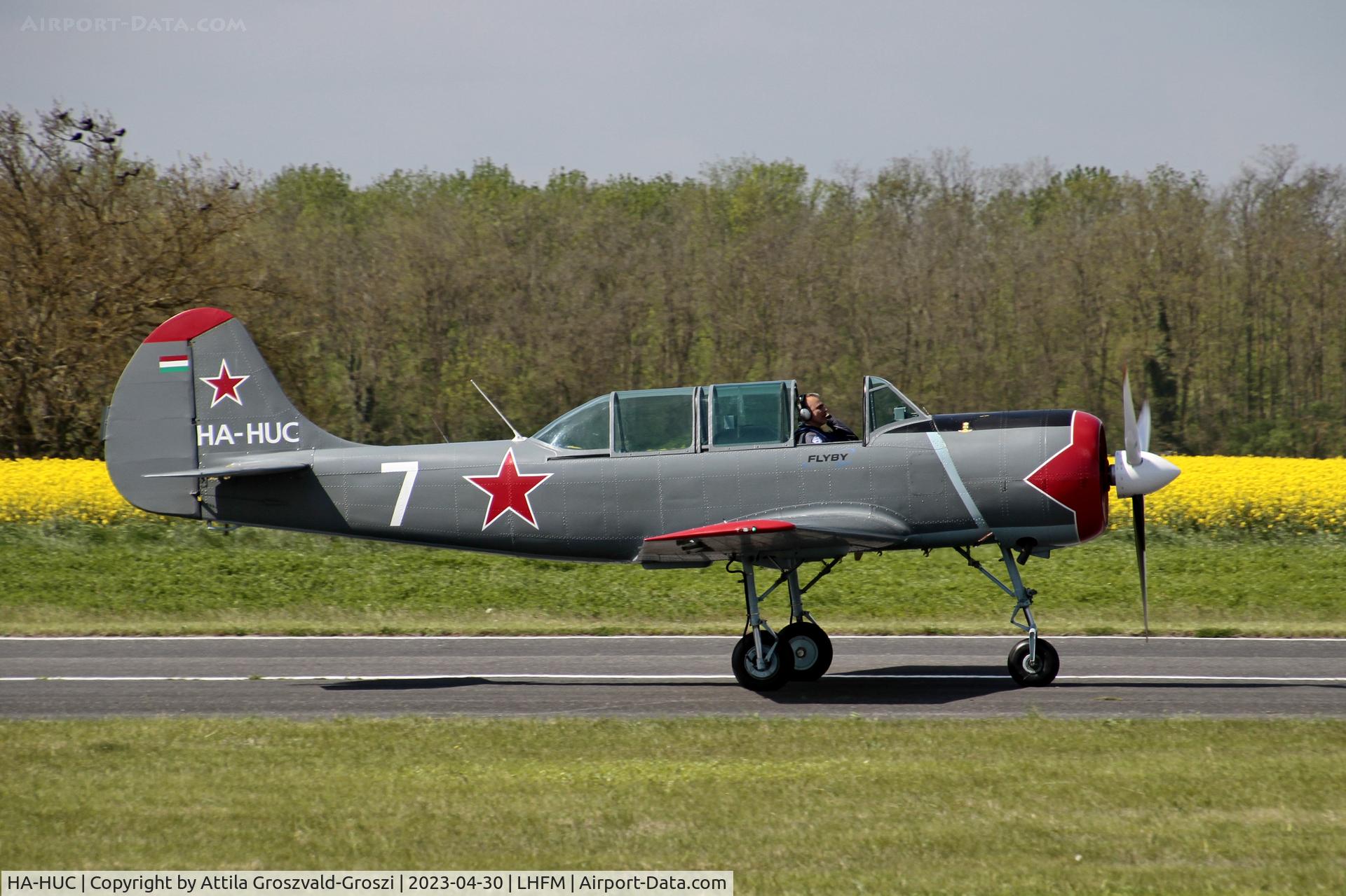 HA-HUC, Bacau Yak-52 C/N 855509, LHFM - Fertöszentmiklós Meidl-Airport, Hungary - Skyview Airshow 2023