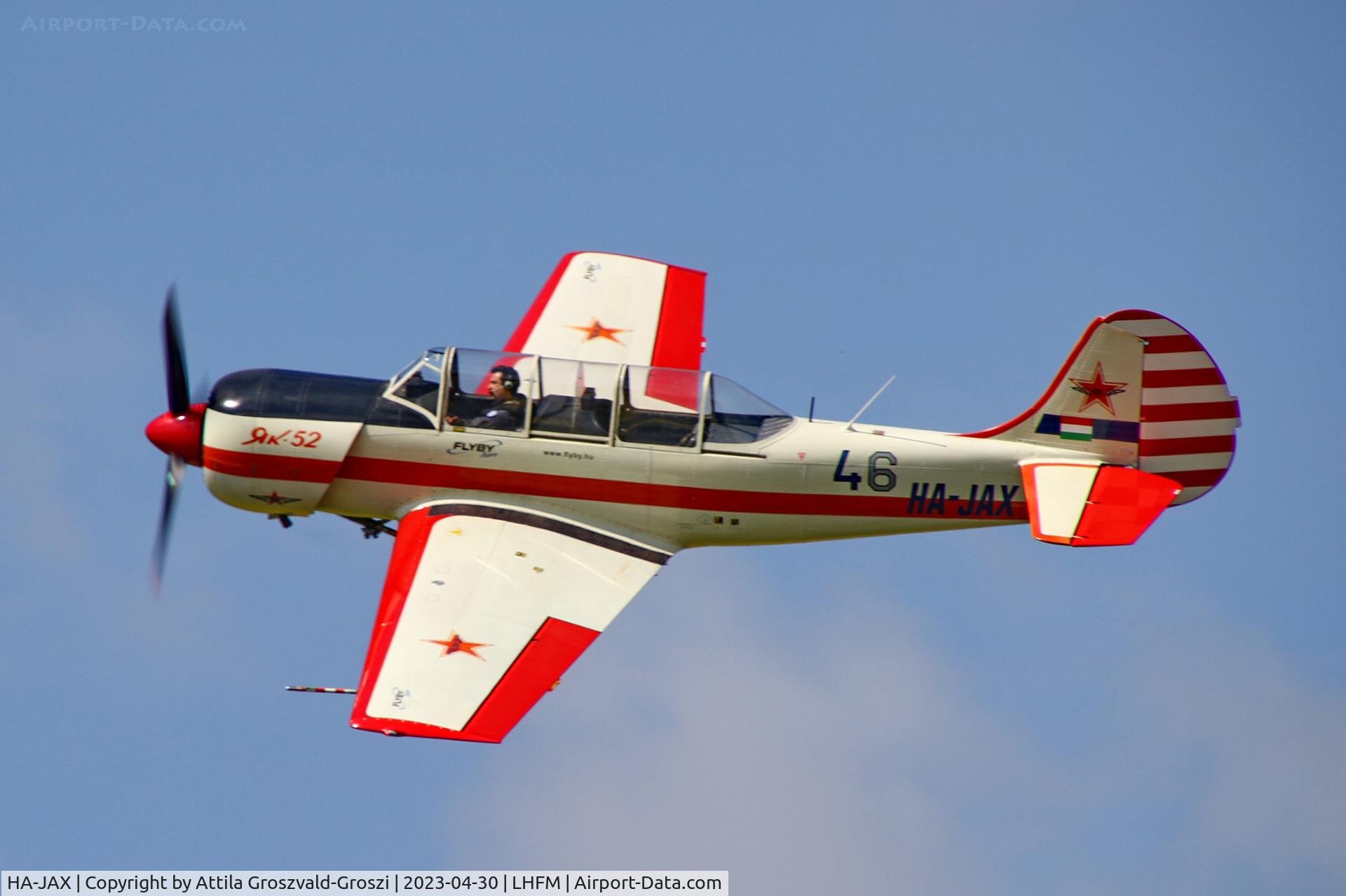 HA-JAX, 1991 Yakovlev Yak-52 C/N 9111411, LHFM - Fertöszentmiklós Meidl-Airport, Hungary - Skyview Airshow 2023