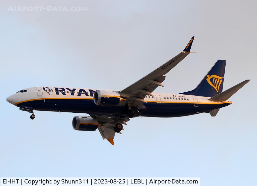 EI-IHT, 2023 Boeing 737-8 MAX C/N 62365, Landing rwy 24R...