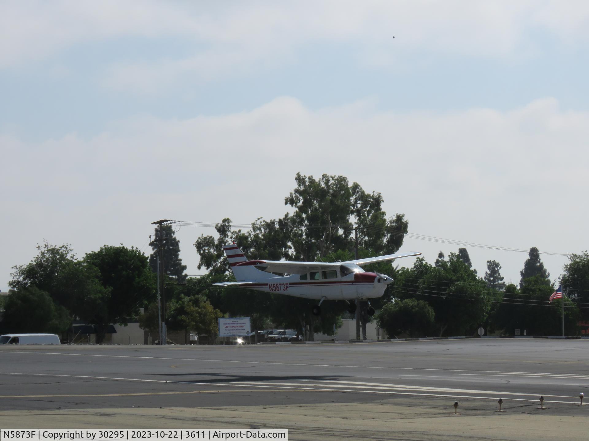 N5873F, 1967 Cessna 210G Centurion C/N 21058873, Over the runway