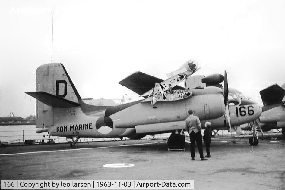 166, 1960 Grumman S-2A Tracker C/N 727, On board Aircraft Carrier Karel Doorman Copenhagen harbour
3.11.1963