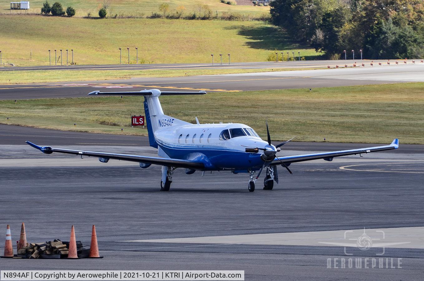 N894AF, 2019 Pilatus PC-12/47E C/N 1894, Parked on the ramp at Tri-Cities Airport.