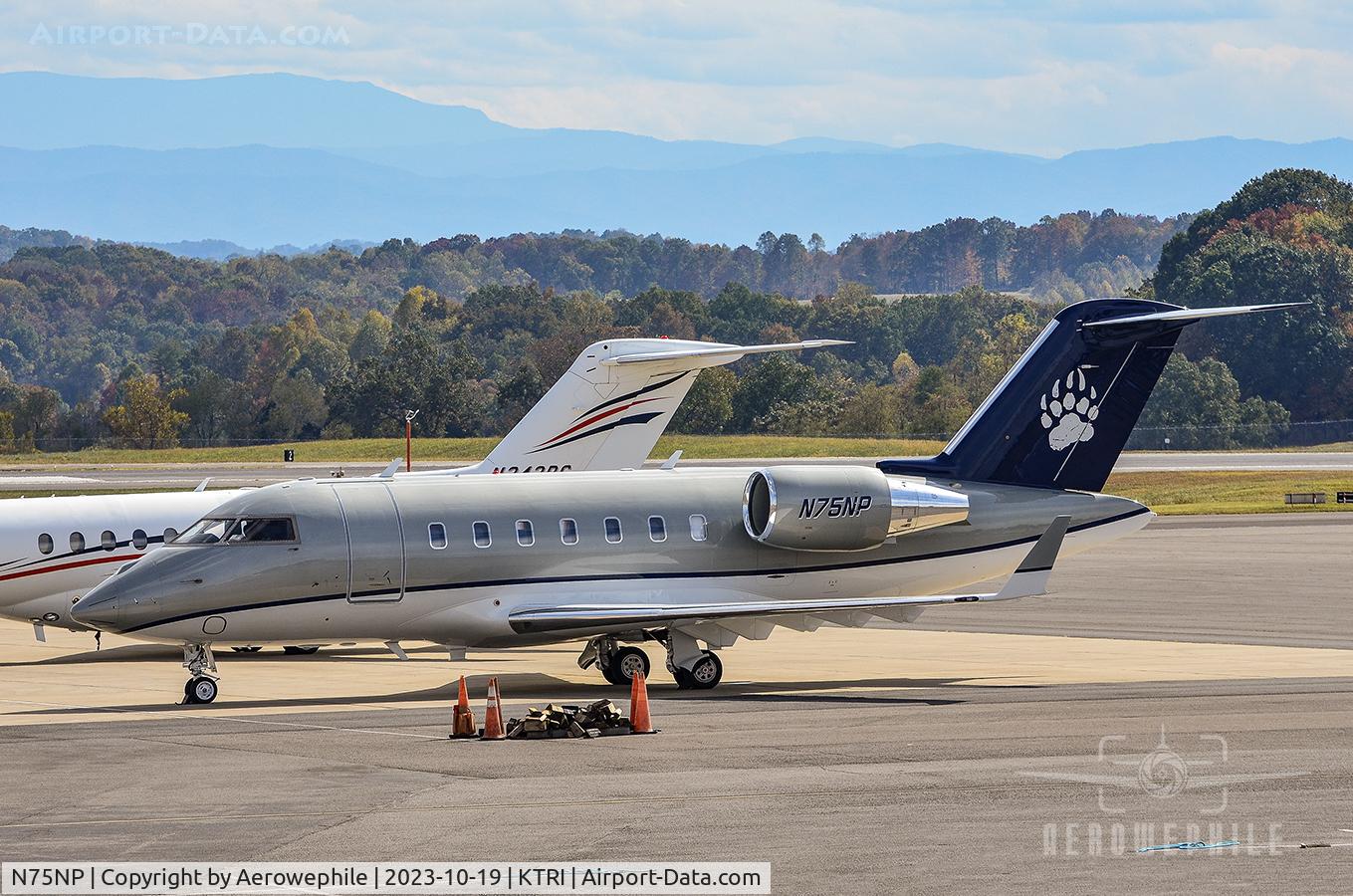 N75NP, 2011 Bombardier Challenger 605 (CL-600-2B16) C/N 5873, Parked on the ramp at Tri-Cities Airport.