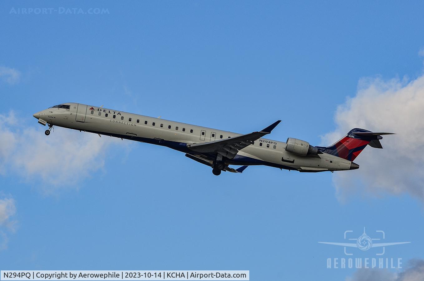 N294PQ, 2013 Bombardier CRJ-900LR NG (CL-600-2D24) C/N 15294, Taking off from Chattanooga Airport.