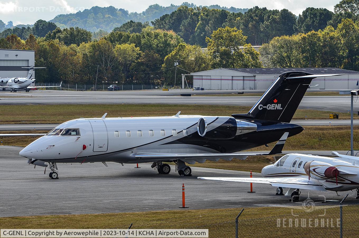 C-GENL, 2009 Bombardier 604 (CL-600-2B16) C/N 5833, Parked on the ramp at Wilson Air Center at Chattanooga Airport.