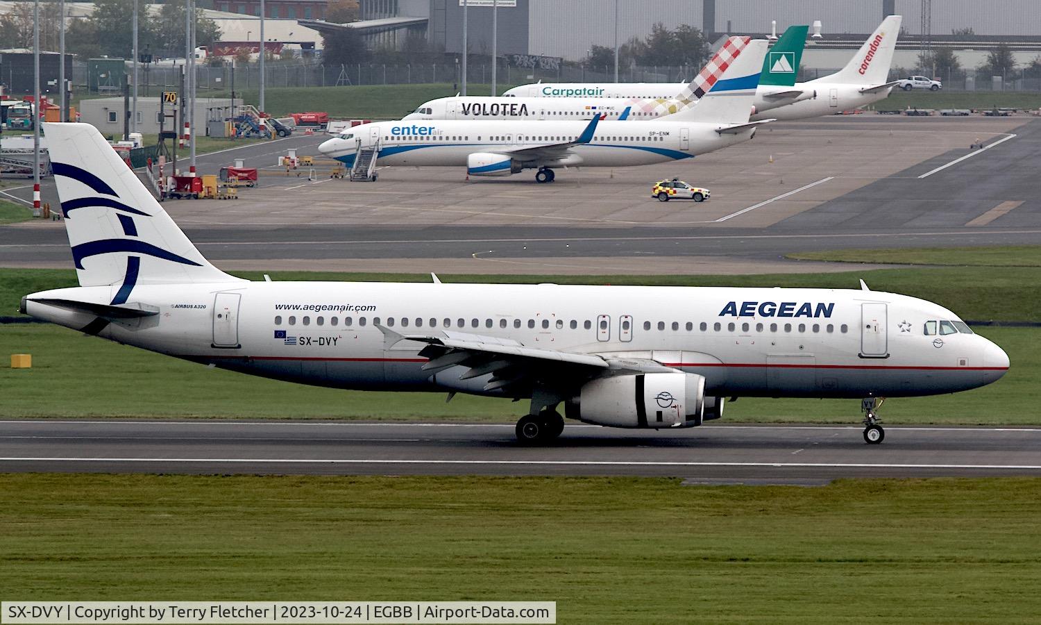 SX-DVY, 2009 Airbus A320-232 C/N 3850, At Birmingham
