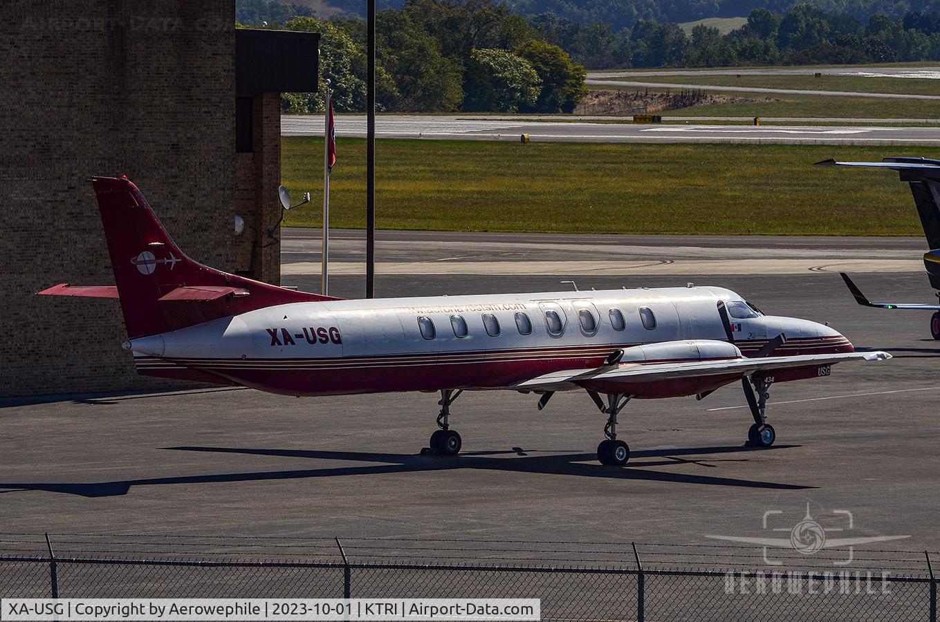 XA-USG, 1981 Fairchild SA-227AT Merlin IVC C/N AT-434B, Parked at Tri-Cities Aviation FBO at Tri-Cities Airport.