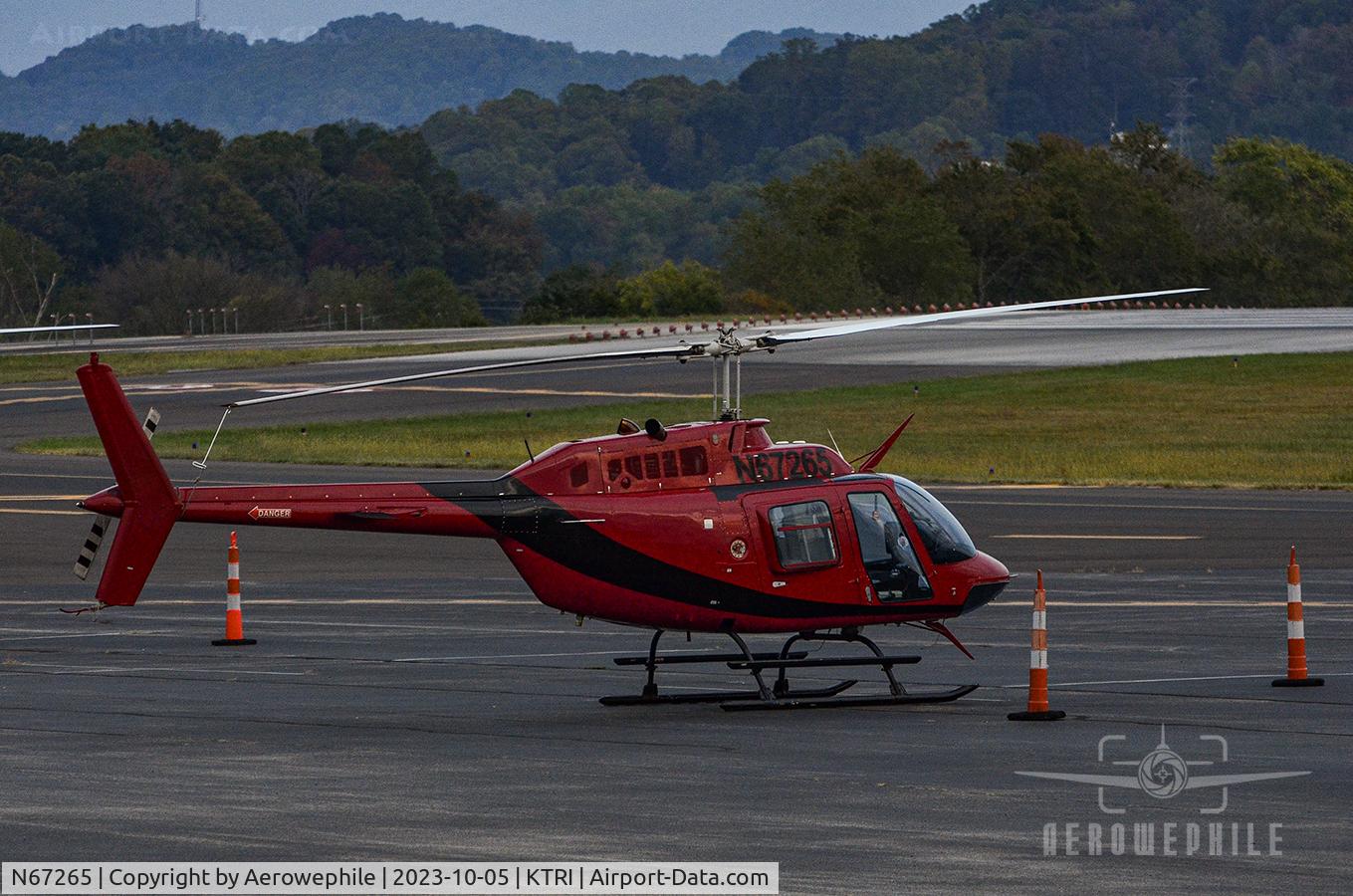 N67265, 1993 Bell 206B C/N 5130, Parked on the ramp at Tri-Cities Airport.