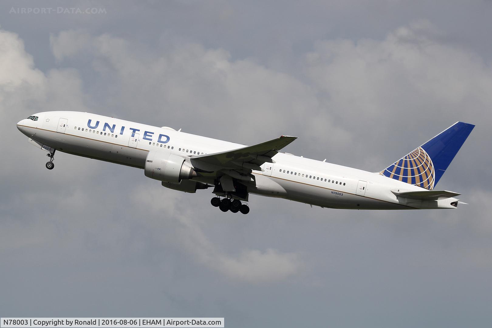 N78003, 1998 Boeing 777-224 C/N 27579, at spl