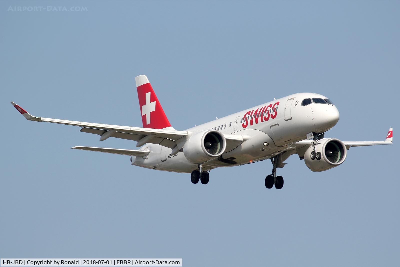 HB-JBD, 2016 Bombardier CSeries CS100 (BD-500-1A10) C/N 50013, at bru