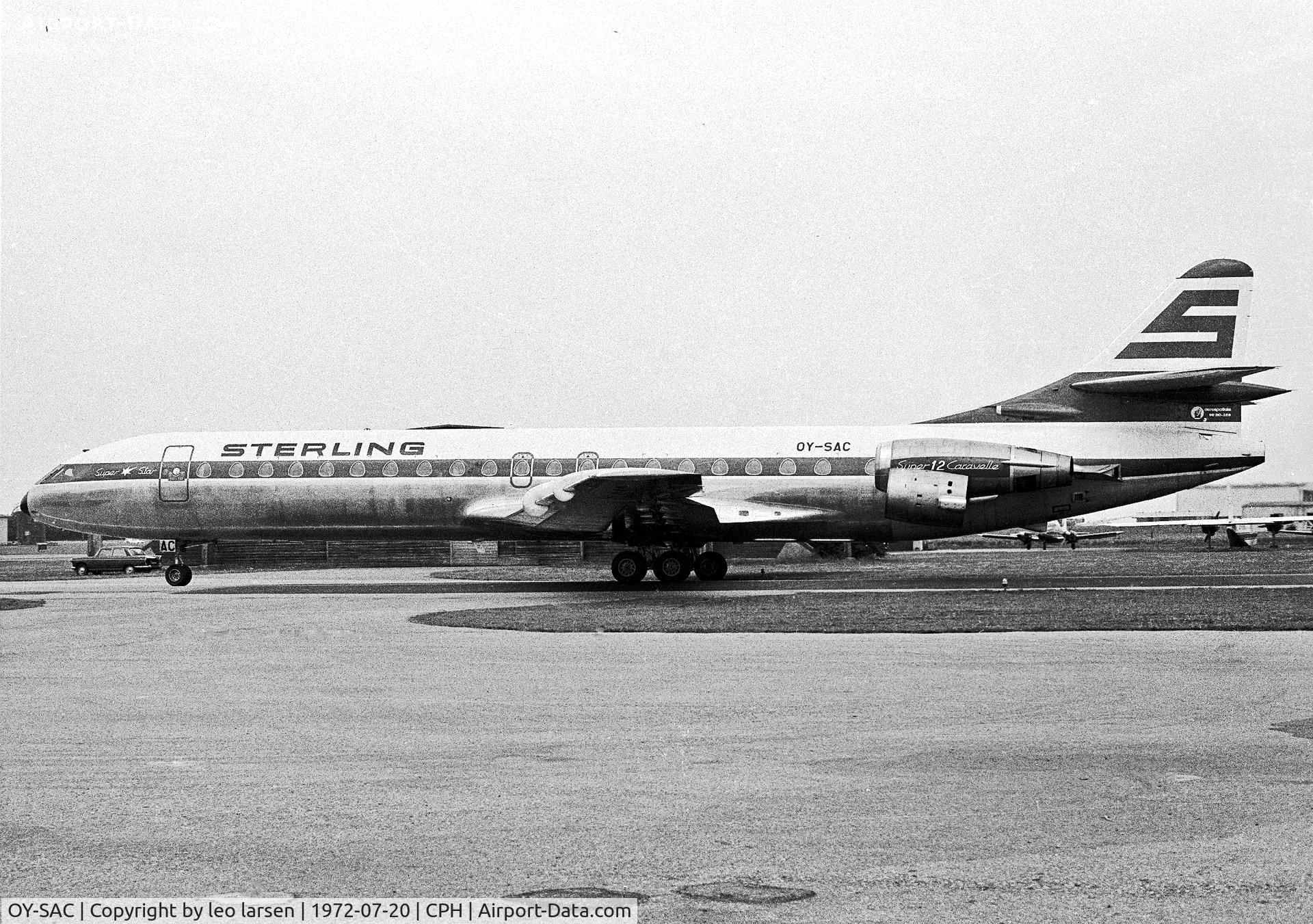 OY-SAC, 1971 Aerospatiale SE-210 Caravelle 12 C/N 269, Copenhagen 20.7.1972