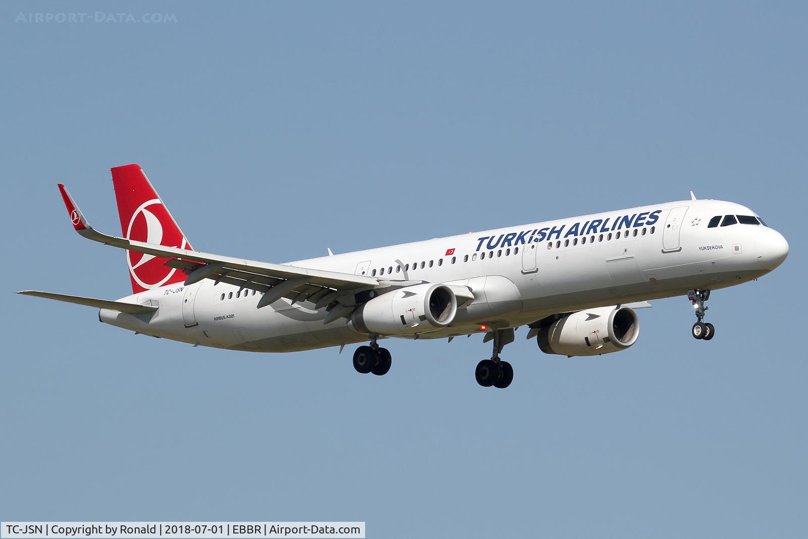 TC-JSN, 2015 Airbus A321-231 C/N 6508, at bru