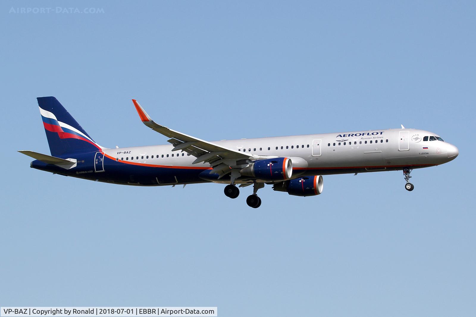 VP-BAZ, 2016 Airbus A321-211 C/N 7300, at bru