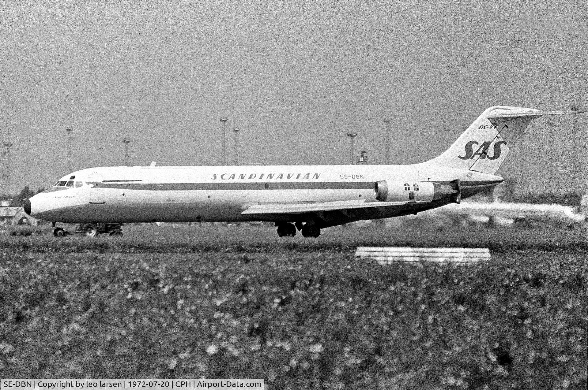SE-DBN, 1969 Douglas DC-9-33 C/N 47413, Copenhagen 20.7.1972