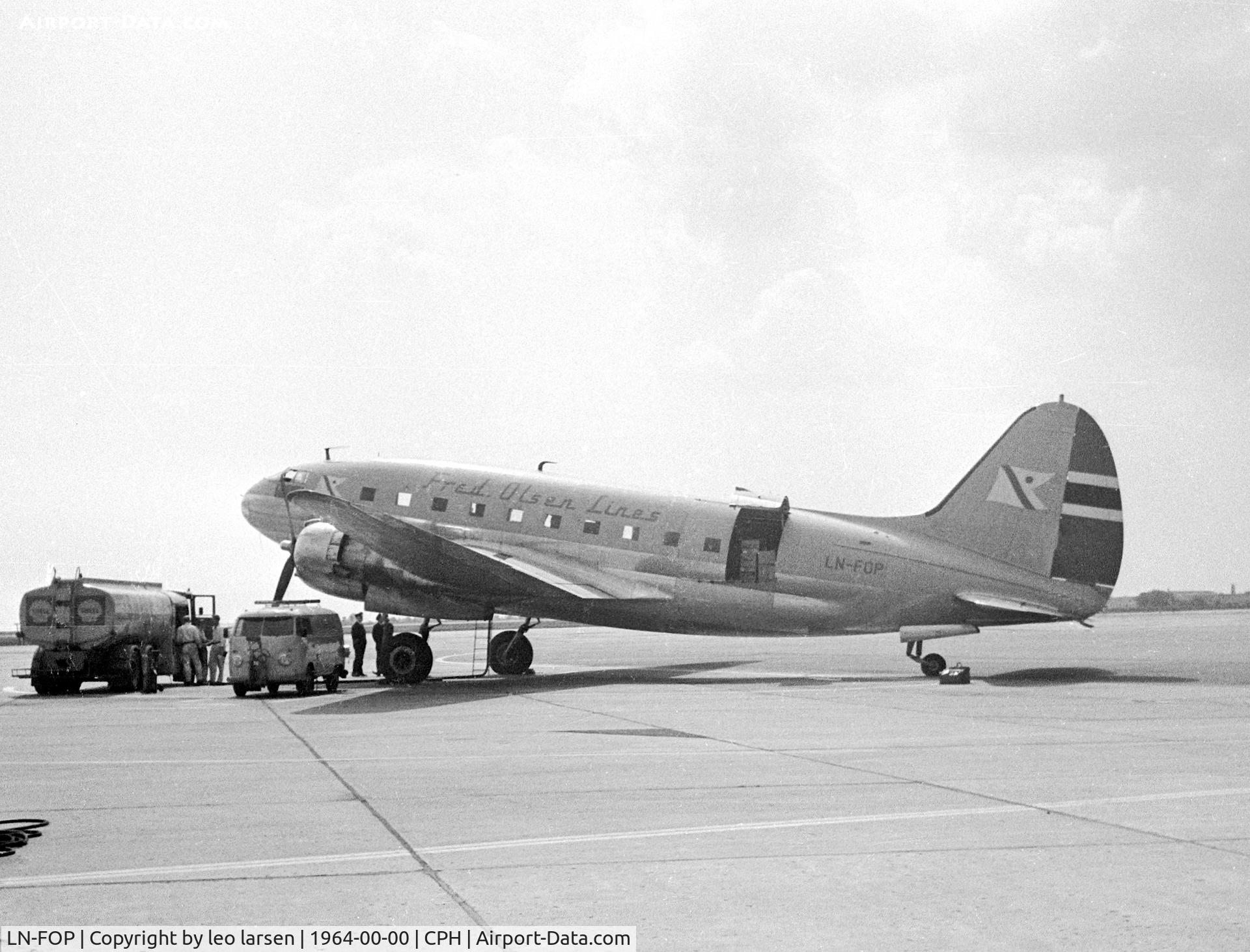 LN-FOP, 1944 Curtiss C-46R Commando C/N 27049, Copenhagen 1964