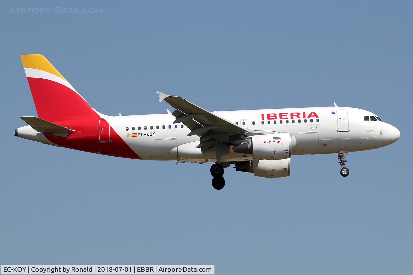 EC-KOY, 2008 Airbus A319-111 C/N 3443, at bru