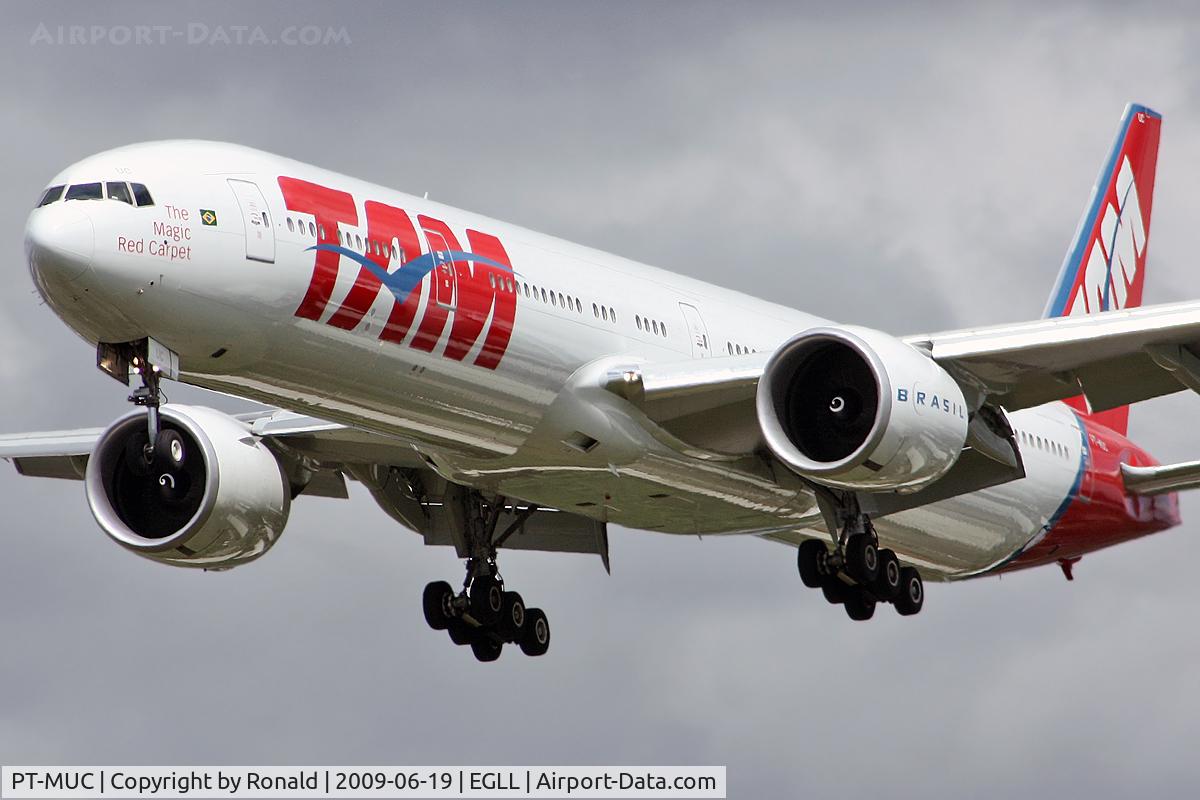 PT-MUC, 2008 Boeing 777-32W/ER C/N 37666, at lhr