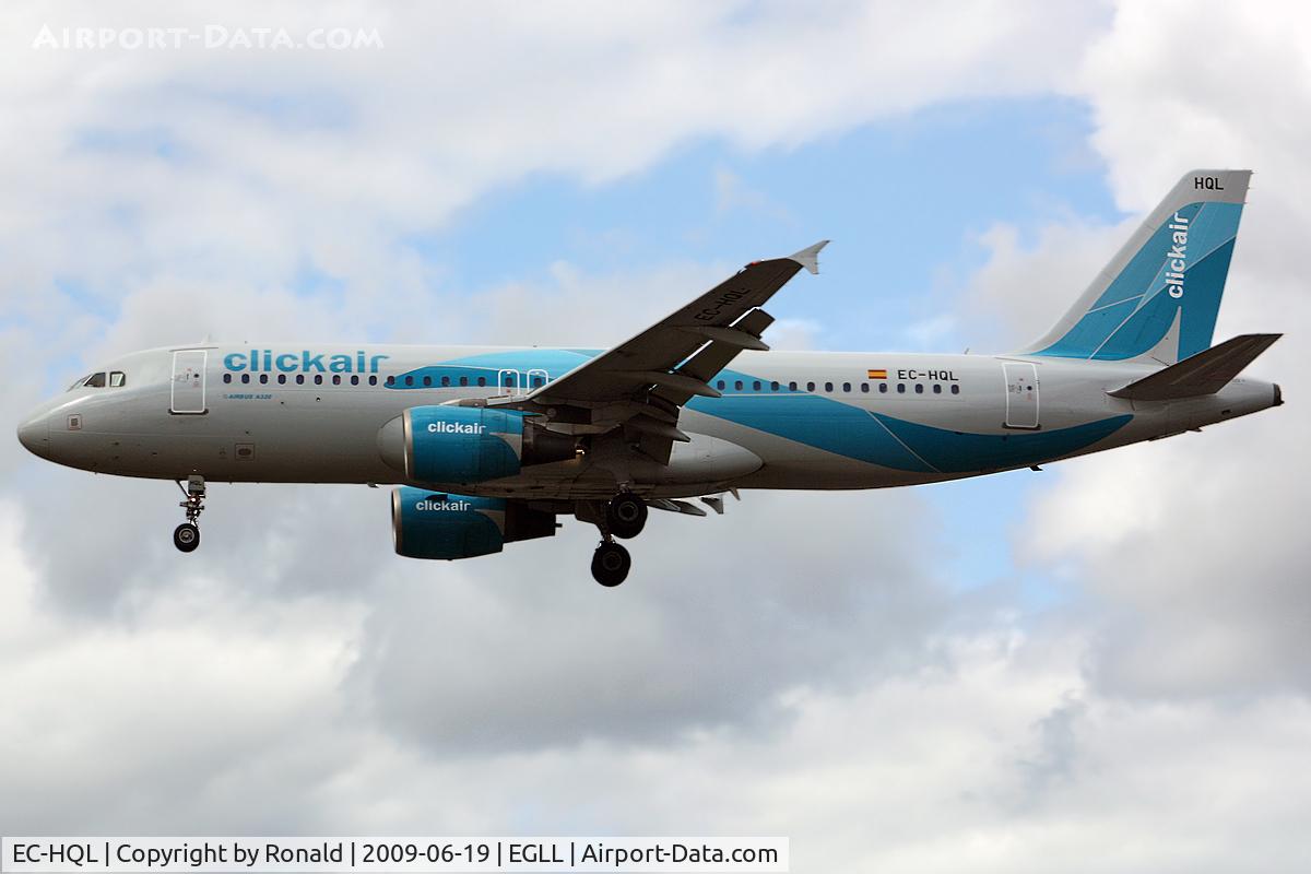 EC-HQL, 2001 Airbus A320-214 C/N 1461, at lhr