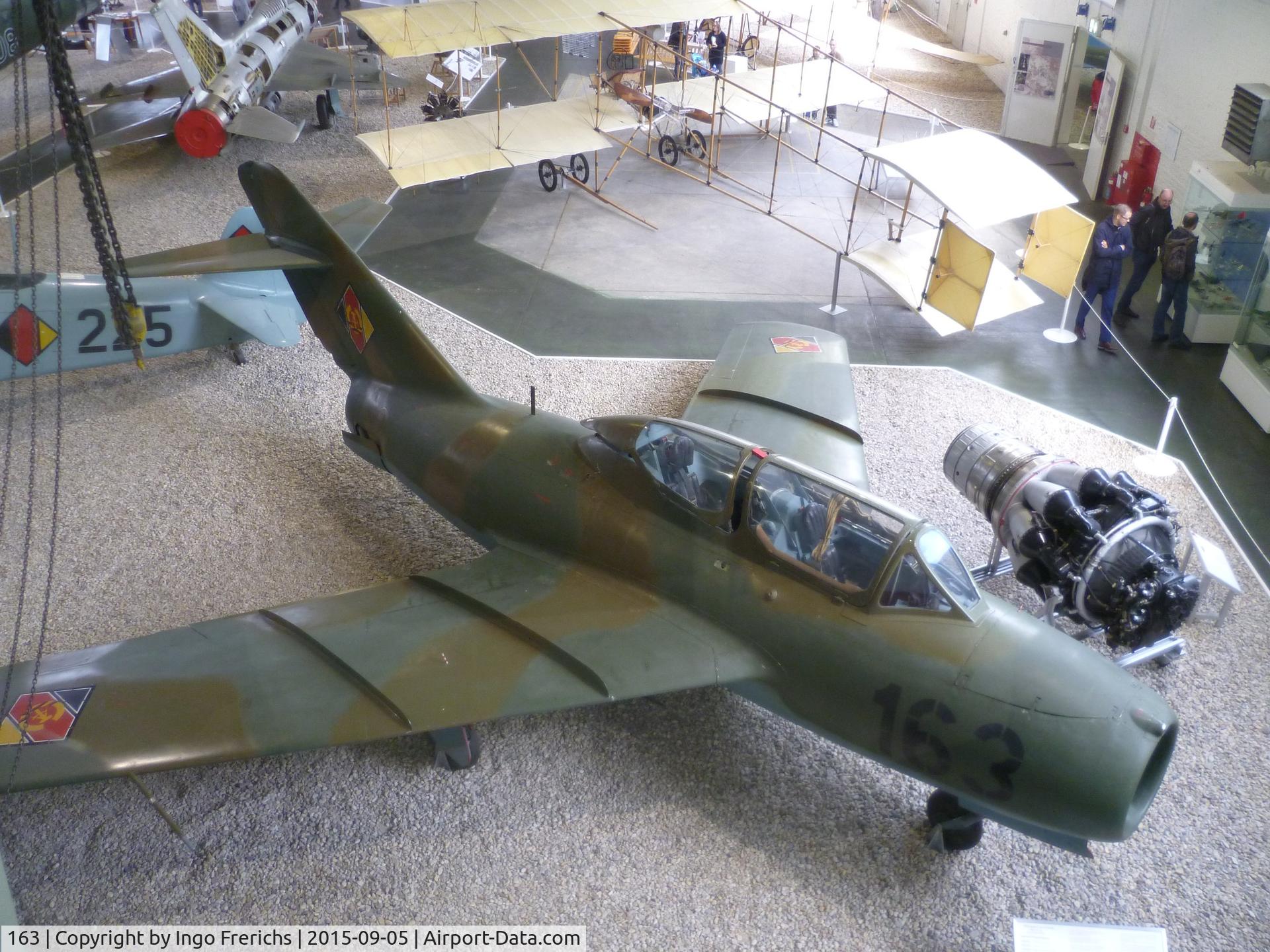 163, 1959 Mikoyan-Gurevich MiG-15 UTI C/N 922257, At MHM Berlin-Gatow exhibition.