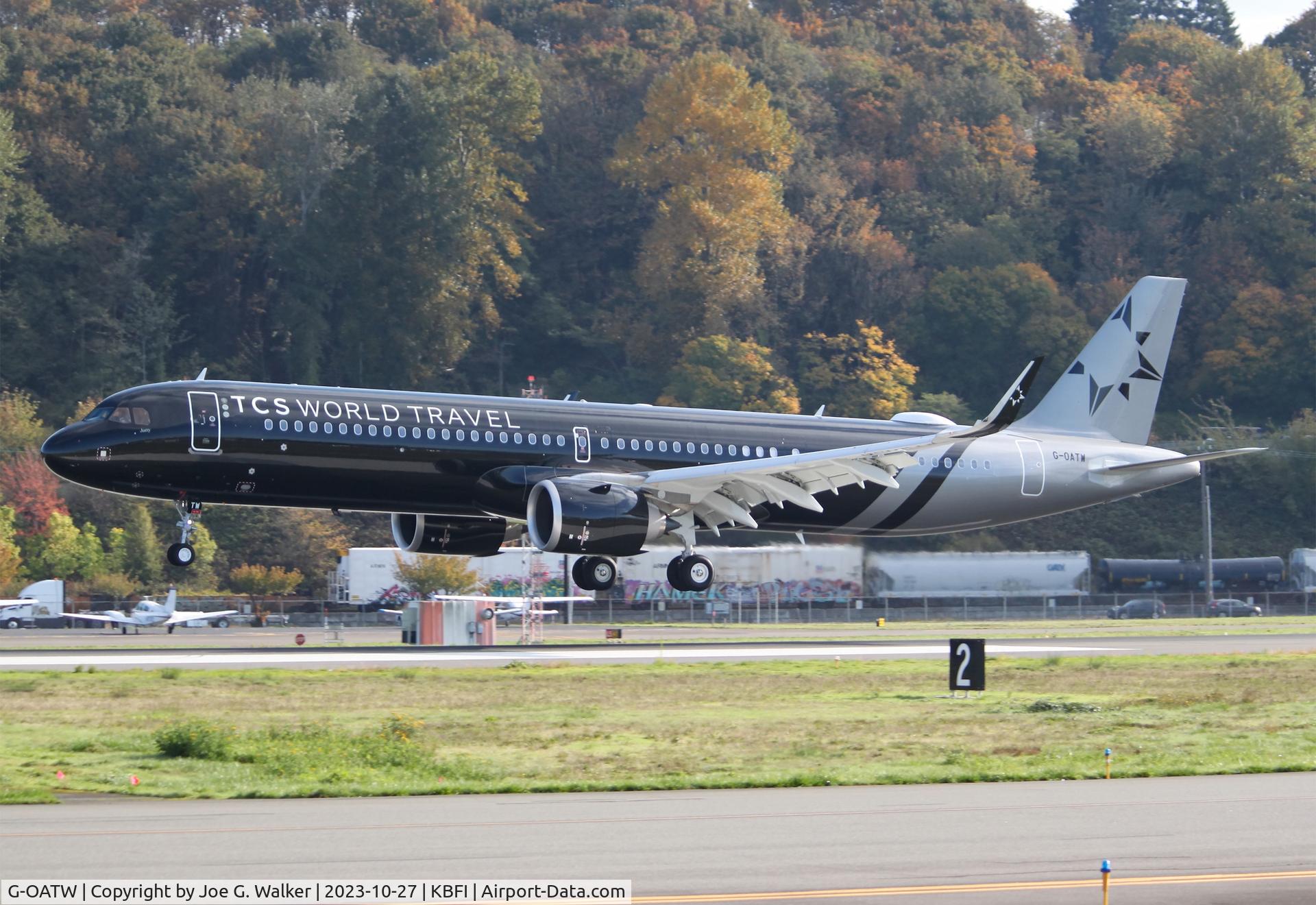 G-OATW, 2021 Airbus A321-253NX C/N 10238, Seen arriving from STN was this Titan Airways A321 in new 